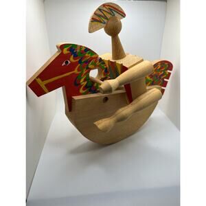 Protype Czech Artist Made Rocking Horse Handpainted wood toy